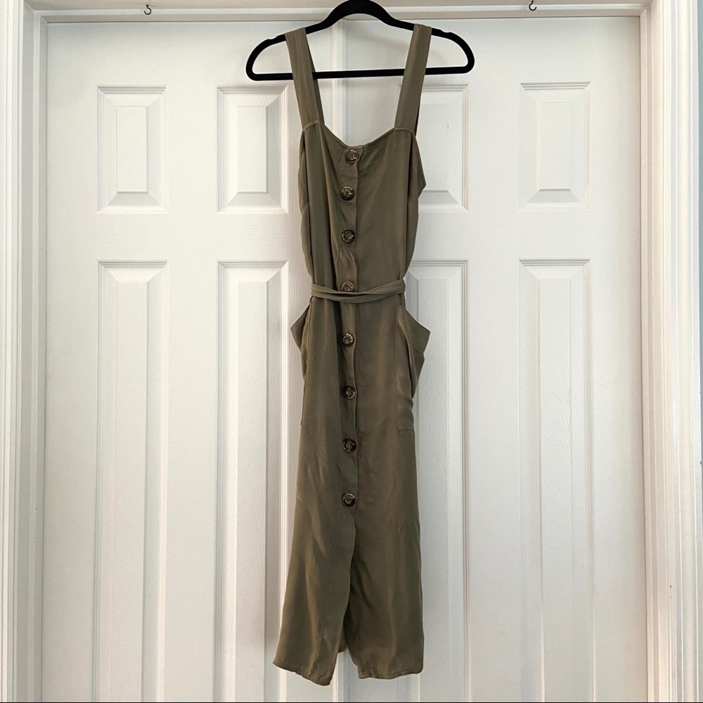 Button Front Tank Dress with Side Slits - Picture 2 of 8